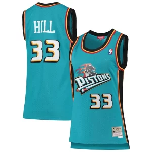 Delizioso Incantevole Grant Hill Detroit Pistons Women's 1998/99 Hardwood Classics Swingman Jersey Teal per gli appassionati