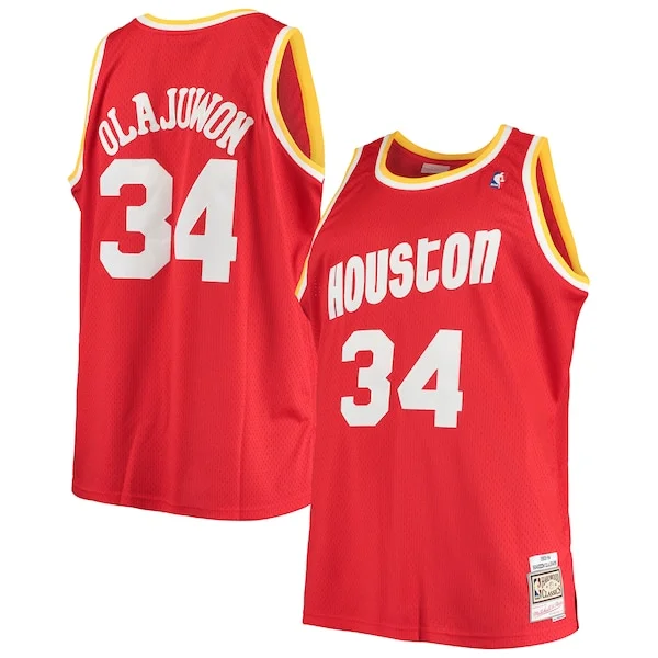 Resistente Raffinato Prestigioso Hakeem Olajuwon Houston Rockets 1993/94 Big & Tall Hardwood Classics Swingman Jersey Red per gli appassionati