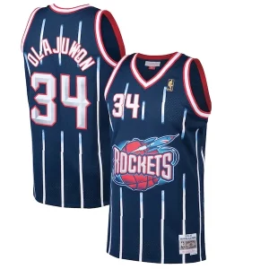 Ottimo Carino Hakeem Olajuwon Houston Rockets 1996/97 Hardwood Classics Swingman Jersey Navy per gli appassionati