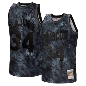 Fantastico Sofisticato Robusto Hakeem Olajuwon Houston Rockets Hardwood Classics 1993/94 Tie Dye Swingman Jersey Black per gli appassionati