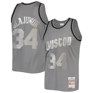 Magnifico Hakeem Olajuwon Houston Rockets Hardwood Classics Retired Player 1993/94 Metal Works Swingman Jersey Charcoal per gli appassionati