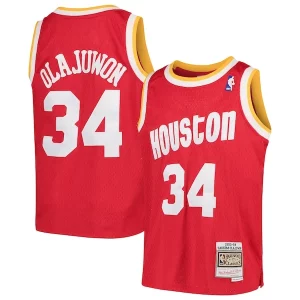 Stupendo Hakeem Olajuwon Houston Rockets Youth Swingman Throwback Jersey Red per gli appassionati