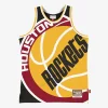 Accattivante Elegante Houston Rockets Hardwood Classics Blown Out Fashion Jersey Black per gli appassionati