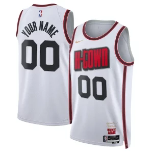 Elegante Stupendo Prestigioso Houston Rockets Nike Unisex 2024/25 Custom Swingman Jersey City Edition White per gli appassionati