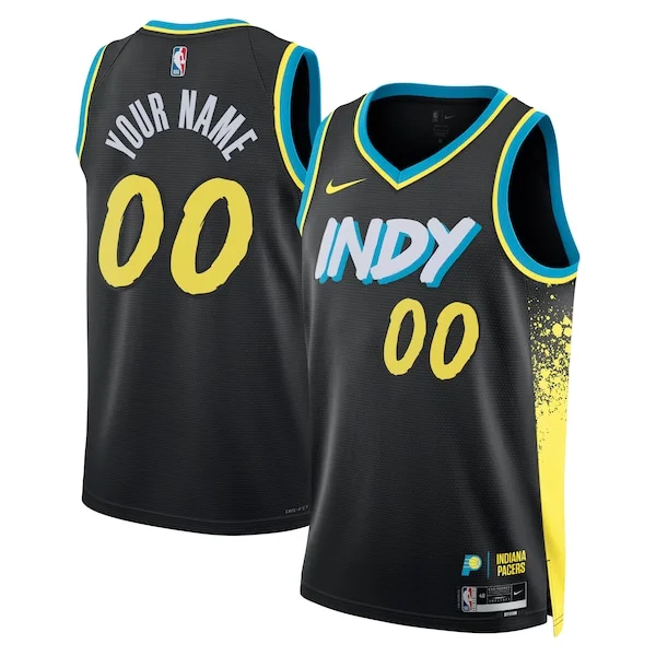 Cool Duraturo Lussuoso Indiana Pacers Nike Unisex 2023/24 Custom Swingman Jersey Black City Edition per gli appassionati