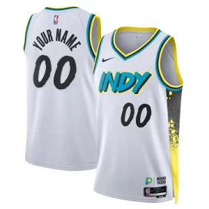 Stupendo Indiana Pacers Nike Unisex 2024/25 Custom Swingman Jersey City Edition White per gli appassionati