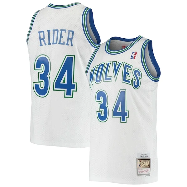 Carino Meraviglioso Incantevole Isaiah Rider Minnesota Timberwolves 1995/96 Hardwood Classics Swingman Jersey White per gli appassionati