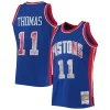 Ottimo Splendido Isiah Thomas Detroit Pistons 1988/89 Hardwood Classics NBA 75th Anniversary Diamond Swingman Jersey Blue per gli appassionati
