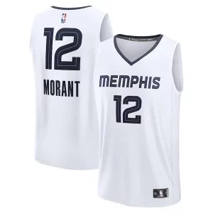 Attraente Trendy Ja Morant Memphis Grizzlies Fast Break Replica Player Jersey Association Edition White per gli appassionati