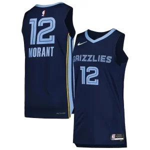 Pratico Ja Morant Memphis Grizzlies Nike Authentic Jersey Association Edition Navy per gli appassionati