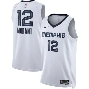 Comodo Ja Morant Memphis Grizzlies Nike Unisex Swingman Jersey Association Edition White/Navy per gli appassionati