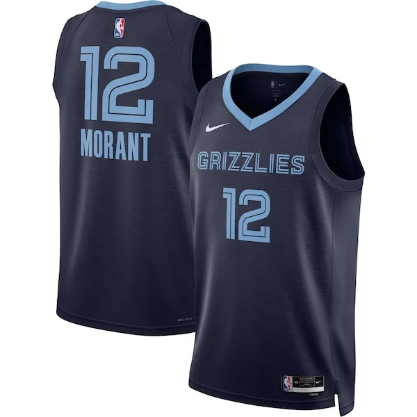 Carino Cool Fantastico Ja Morant Memphis Grizzlies Nike Unisex Swingman Jersey Icon Edition Navy/White per gli appassionati