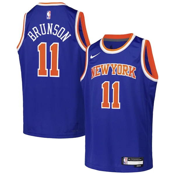 Delizioso Duraturo Jalen Brunson New York Knicks Nike Youth Swingman Jersey Icon Edition Blue per gli appassionati
