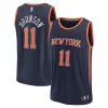 Pratico Jalen Brunson New York Knicks Youth Fast Break Replica Player Jersey Statement Edition Navy per gli appassionati