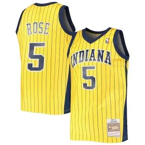 Lussuoso Stupendo Jalen Rose Indiana Pacers 1999/00 Hardwood Classics Swingman Jersey Gold per gli appassionati