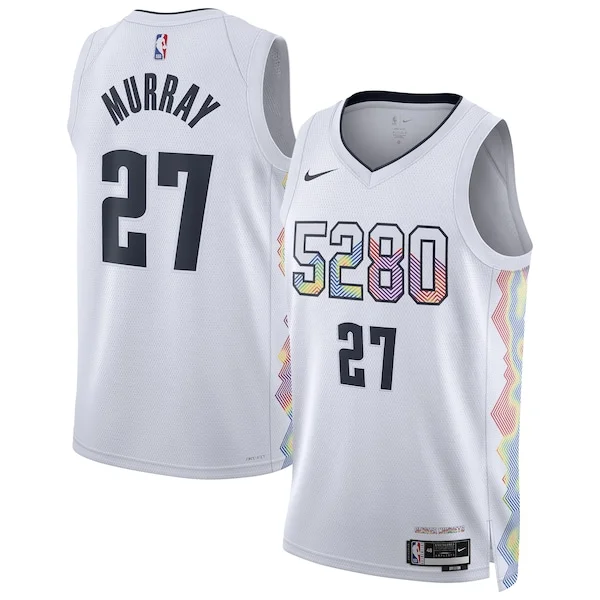 Comodo Jamal Murray Denver Nuggets Nike Unisex 2024/25 Swingman Player Jersey City Edition White per gli appassionati
