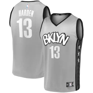Comodo James Harden Brooklyn Nets Fast Break Replica Jersey Charcoal Statement Edition/White per gli appassionati