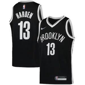 Raffinato James Harden Brooklyn Nets Nike Youth 2021/22 Diamond Swingman Jersey Icon Edition Black per gli appassionati