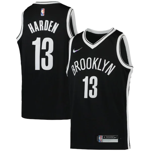Raffinato James Harden Brooklyn Nets Nike Youth 2021/22 Diamond Swingman Jersey Icon Edition Black per gli appassionati