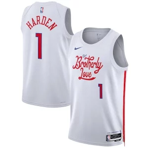 Eccezionale James Harden Philadelphia 76ers Nike Unisex 2022/23 Swingman Jersey City Edition White per gli appassionati