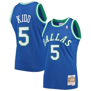 Fantastico Trendy Jason Kidd Dallas Mavericks 1994/95 Hardwood Classics Swingman Jersey Blue per gli appassionati