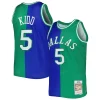 Trendy Jason Kidd Dallas Mavericks Hardwood Classics 1994/95 Split Swingman Jersey Blue/Green per gli appassionati
