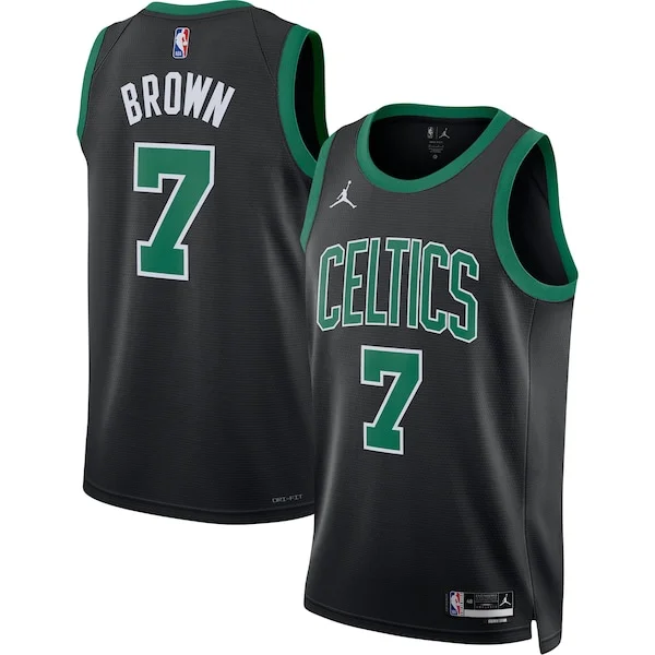 Sofisticato Jaylen Brown Boston Celtics Jordan Brand Unisex Swingman Jersey Statement Edition Black per gli appassionati