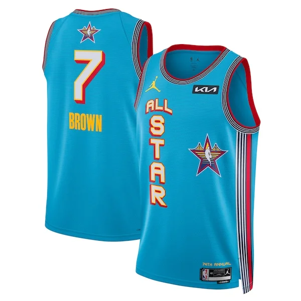 Eccezionale Jaylen Brown Nike Unisex 2025 NBA All Star Game Swingman Player Jersey Light Blue per gli appassionati