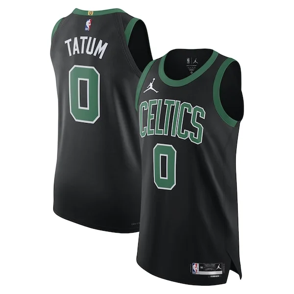 Incantevole Jayson Tatum Boston Celtics Jordan Brand Authentic Player Jersey Statement Edition Black per gli appassionati