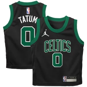 Prestigioso Classico Jayson Tatum Boston Celtics Jordan Brand Preschool 2022/23 Replica Jersey Statement Edition Black per gli appassionati