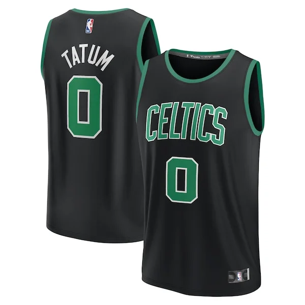 Splendido Stupendo Jayson Tatum Boston Celtics Fast Break Replica Player Jersey Statement Edition Black per gli appassionati