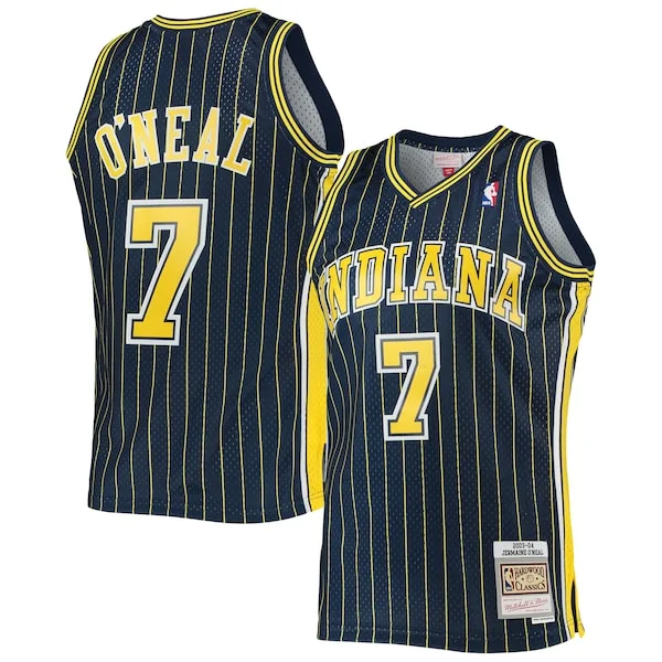 Fantastico Resistente Jermaine O'Neal Indiana Pacers 2003/04 Hardwood Classics Swingman Jersey Navy per gli appassionati
