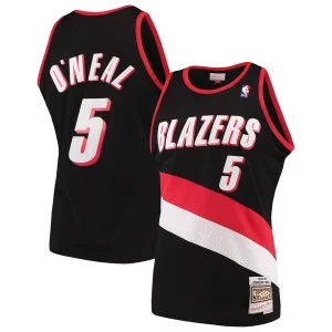 Eccezionale Elegante Accattivante Jermaine O'Neal Portland Trail Blazers 1999/00 Hardwood Classics Swingman Jersey Black per gli appassionati