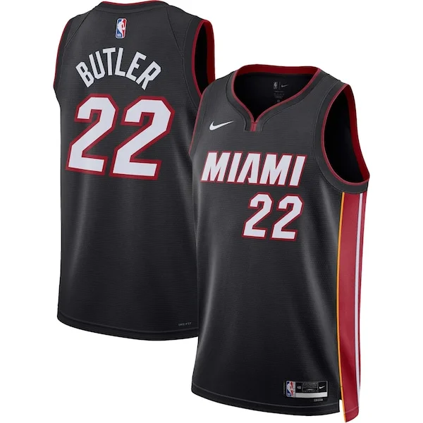 Cool Pratico Classico Jimmy Butler Miami Heat Nike Unisex Swingman Jersey Icon Edition Black per gli appassionati
