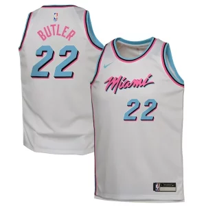 Robusto Jimmy Butler Miami Heat Nike Youth 2024/25 Swingman Player Jersey City Edition White per gli appassionati