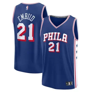 Bellissimo Splendido Joel Embiid Philadelphia 76ers Fast Break Replica Player Jersey Icon Edition Royal per gli appassionati