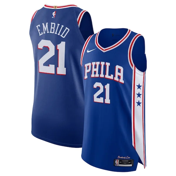 Versatile Bellissimo Lussuoso Joel Embiid Philadelphia 76ers Nike Authentic Jersey Association Edition Royal per gli appassionati