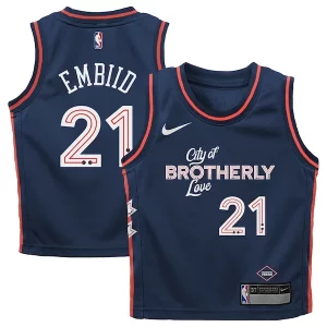 Robusto Joel Embiid Philadelphia 76ers Nike Toddler Swingman Replica Jersey City Edition Navy per gli appassionati