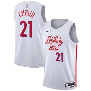 Stupendo Joel Embiid Philadelphia 76ers Nike Unisex 2022/23 Swingman Jersey City Edition White per gli appassionati