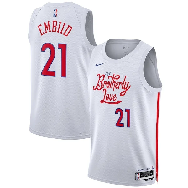 Stupendo Joel Embiid Philadelphia 76ers Nike Unisex 2022/23 Swingman Jersey City Edition White per gli appassionati