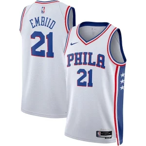 Raffinato Joel Embiid Philadelphia 76ers Nike Unisex Swingman Jersey Association Edition White/Royal per gli appassionati