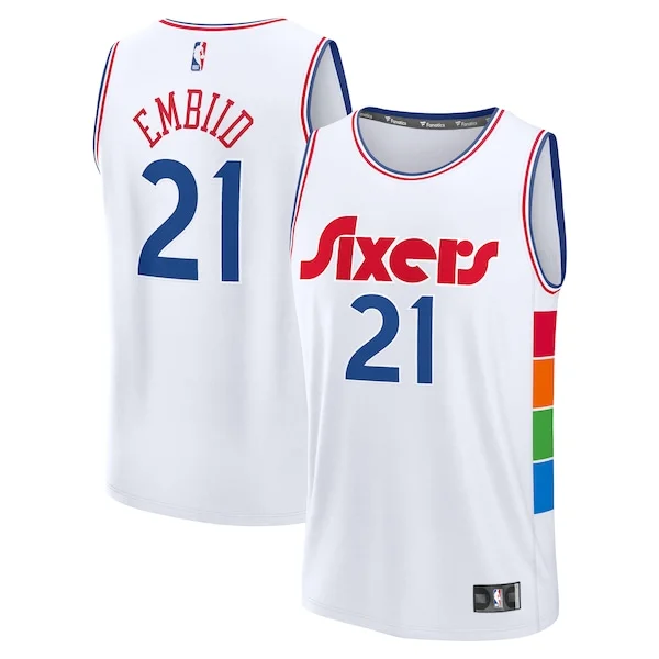 Delizioso Lussuoso Joel Embiid Philadelphia 76ers 2024/25 Fast Break Player Jersey City Edition White per gli appassionati