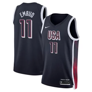 Bellissimo Comodo Joel Embiid Unisex Nike Men's USA Basketball 2024 Swingman Player Jersey Navy per gli appassionati