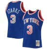 Robusto John Starks New York Knicks 1991/92 Hardwood Classics NBA 75th Anniversary Diamond Swingman Jersey Blue per gli appassionati