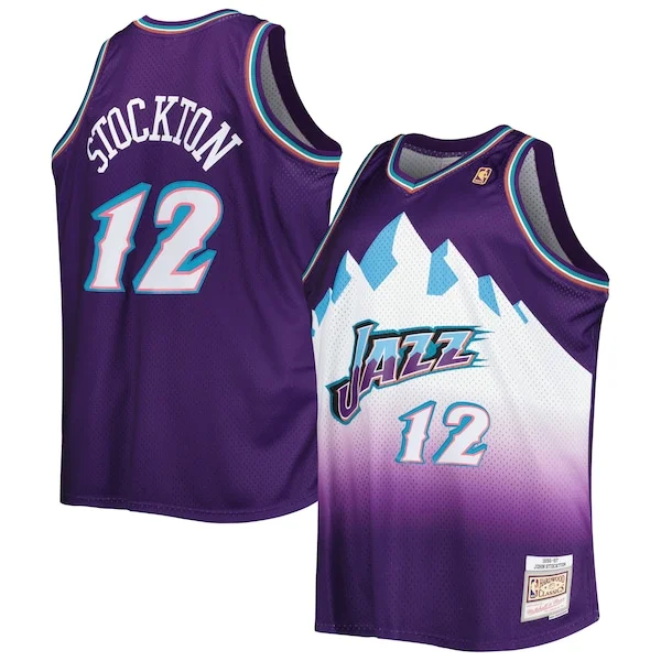 Delizioso John Stockton Utah Jazz Big & Tall Hardwood Classics 1996/97 Swingman Jersey Purple per gli appassionati