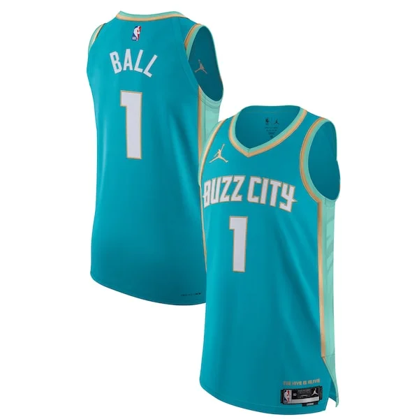 Accattivante Delizioso Magnifico Jordan Brand LaMelo Ball Charlotte Hornets Authentic Jersey City Edition Teal per gli appassionati