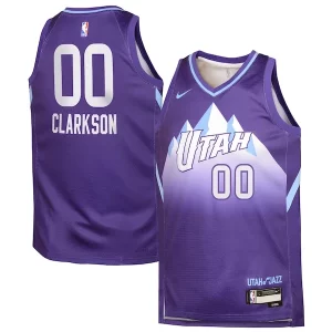 Splendido Jordan Clarkson Utah Jazz Nike Youth 2024/25 Swingman Player Jersey City Edition Purple per gli appassionati