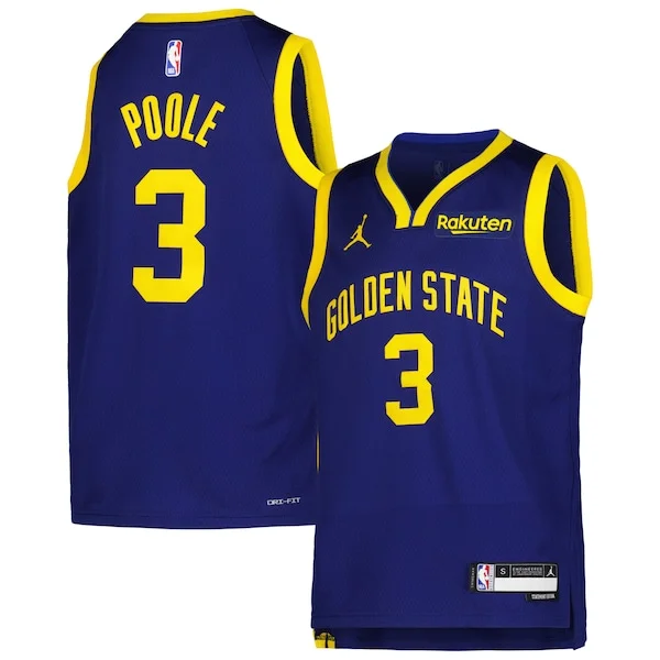 Duraturo Jordan Poole Golden State Warriors Youth 2022/23 Swingman Jersey Navy Statement Edition per gli appassionati