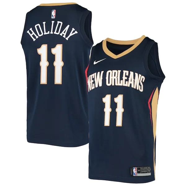 Classico Eccezionale Bellissimo Jrue Holiday New Orleans Pelicans Nike Swingman Jersey Navy per gli appassionati