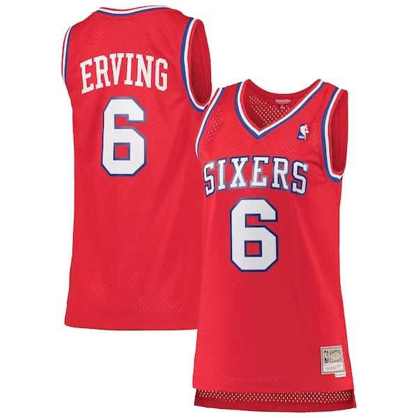 Accattivante Fascinante Julius Erving Philadelphia 76ers Women's 1982/83 Hardwood Classics Swingman Jersey Red per gli appassionati
